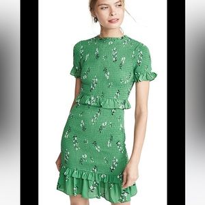 Likely Faye Green Smocked Dress